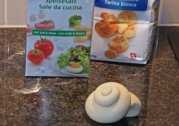 Salzteig Schneckenhaus