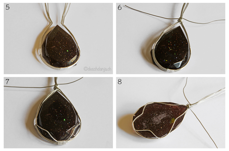 Schmucksteinfassung aus Draht