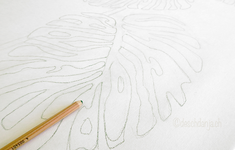 Monstera auf Keilrahmen